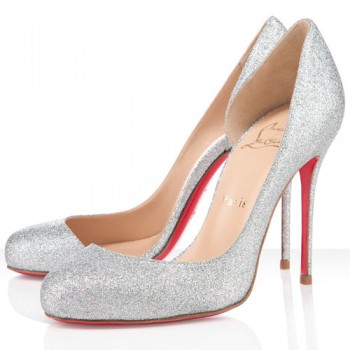 Replica Christian Louboutin Helmour 100mm Pumps Silver Cheap Fake Shoes