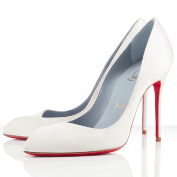 Replica Christian Louboutin Corneille 100mm Pumps White Cheap Fake Shoes