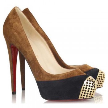 Replica Christian Louboutin Maggie 140mm Pumps Brown Cheap Fake Shoes