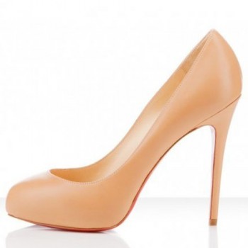 Replica Christian Louboutin New Declic 120mm Pumps Beige Cheap Fake Shoes