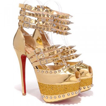 Replica Christian Louboutin Isolde 160mm Peep Toe Pumps Bronze Cheap Fake Shoes