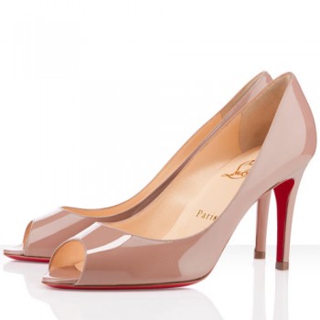 Replica Christian Louboutin You You 80mm Peep Toe Pumps Nude Cheap Fake Shoes