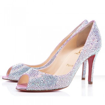 Replica Christian Louboutin You You 80mm Peep Toe Pumps Aurora Boreale Cheap Fake Shoes