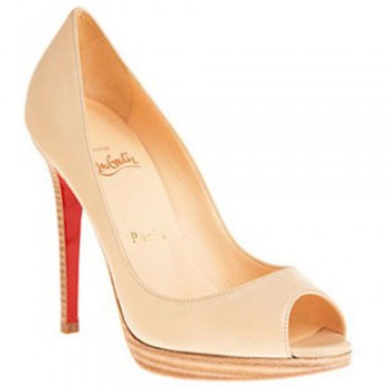 Replica Christian Louboutin Yolanda 120mm Peep Toe Pumps Nude Cheap Fake Shoes