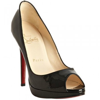 Replica Christian Louboutin Yolanda 120mm Peep Toe Pumps Black Cheap Fake Shoes