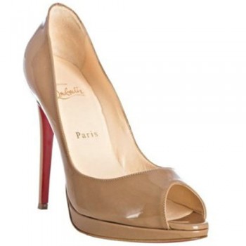 Replica Christian Louboutin Yolanda 120mm Peep Toe Pumps Camel Cheap Fake Shoes