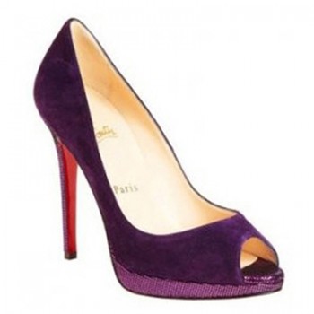 Replica Christian Louboutin Yolanda 120mm Peep Toe Pumps Purple Cheap Fake Shoes