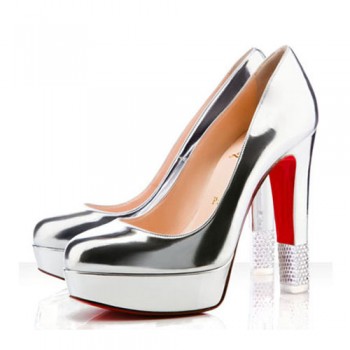 Replica Christian Louboutin Embellished 140mm Pumps Silver Cheap Fake Shoes