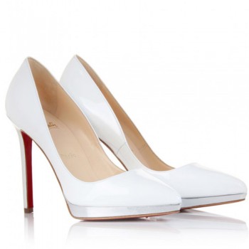 Replica Christian Louboutin Pigalle Plato 120mm Pumps White Cheap Fake Shoes