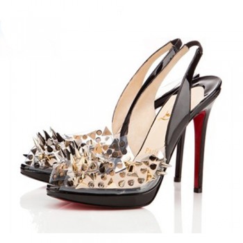 Replica Christian Louboutin Pik Pik Pik 120mm Slingbacks Black Cheap Fake Shoes