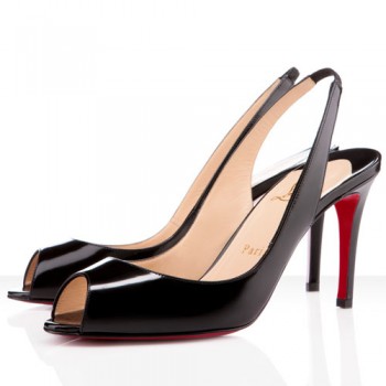 Replica Christian Louboutin You You 80mm Slingbacks Black Cheap Fake Shoes