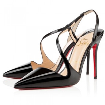 Replica Christian Louboutin June 100mm Slingbacks Black Cheap Fake Shoes