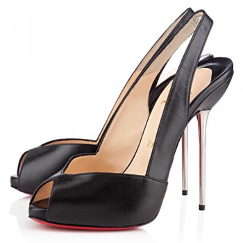 Replica Christian Louboutin Boulimina 120mm Slingbacks Black Cheap Fake Shoes