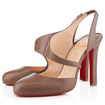 Replica Christian Louboutin Atomic 100mm Slingbacks Taupe Cheap Fake Shoes