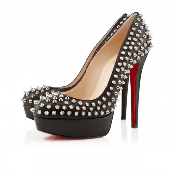 Replica Christian Louboutin Bianca Spikes 140mm Platforms Black Cheap Fake Shoes