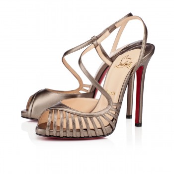 Replica Christian Louboutin Scoubridou 120mm Sandals Bronze Cheap Fake Shoes