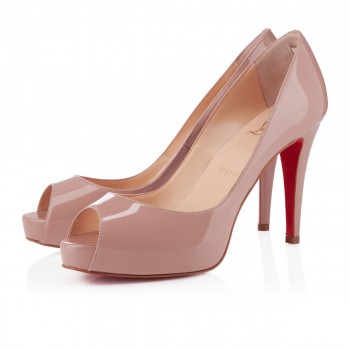 Replica Christian Louboutin Mater Claude 80mm Peep Toe Pumps Nude Cheap Fake Shoes