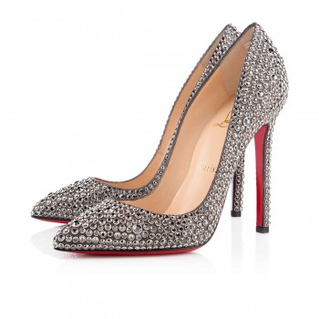 Replica Christian Louboutin Pigalle Strass 120mm Special Occasion Hematite Cheap Fake Shoes