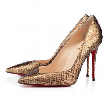 Replica Christian Louboutin Completa 100mm Pumps Gold Cheap Fake Shoes