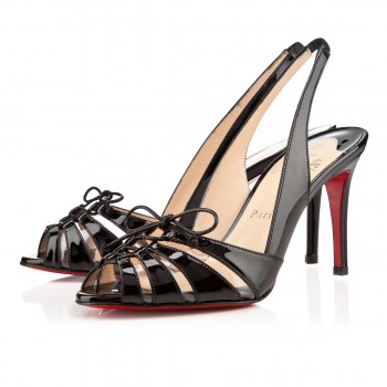 Replica Christian Louboutin Corsetica 80mm Sandals Black Cheap Fake Shoes