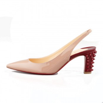 Replica Christian Louboutin Lemer 40mm Slingbacks Nude Cheap Fake Shoes