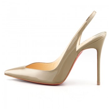 Replica Christian Louboutin Flueve 120mm Slingbacks Grege Cheap Fake Shoes