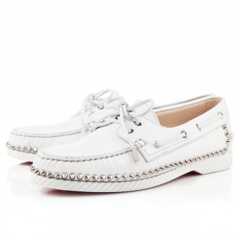 Replica Christian Louboutin Steckel Loafers White Cheap Fake Shoes