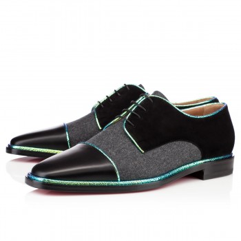 Replica Christian Louboutin Bruno Orlato Loafers Black/Grey Cheap Fake Shoes