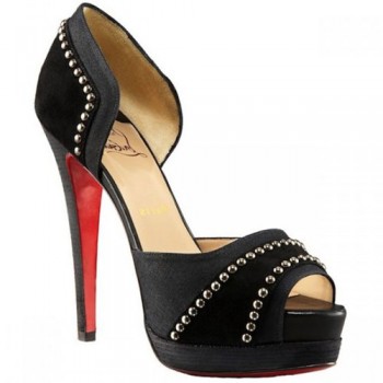 Replica Christian Louboutin Henry 140mm Peep Toe Pumps Black Cheap Fake Shoes