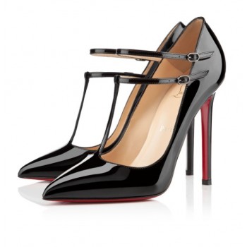 Replica Christian Louboutin V Neck 100mm Pumps Black Cheap Fake Shoes