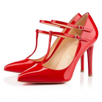 Replica Christian Louboutin V Neck 100mm Pumps Red Cheap Fake Shoes