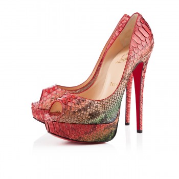 Replica Christian Louboutin Lady 140mm Peep Toe Pumps Multicolor Cheap Fake Shoes