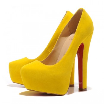 Replica Christian Louboutin Daffy 160mm Pumps Yellow Cheap Fake Shoes