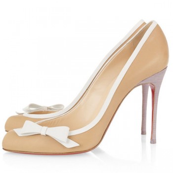 Replica Christian Louboutin Beauty 100mm Pumps Beige Cheap Fake Shoes