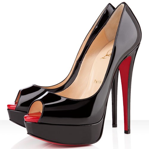 Replica Christian Louboutin Lady 140mm Peep Toe Pumps Black Cheap Fake ...