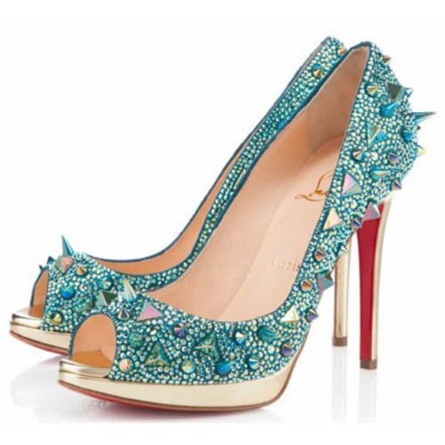 Replica Christian Louboutin Yolanda Spikes 120mm Peep Toe