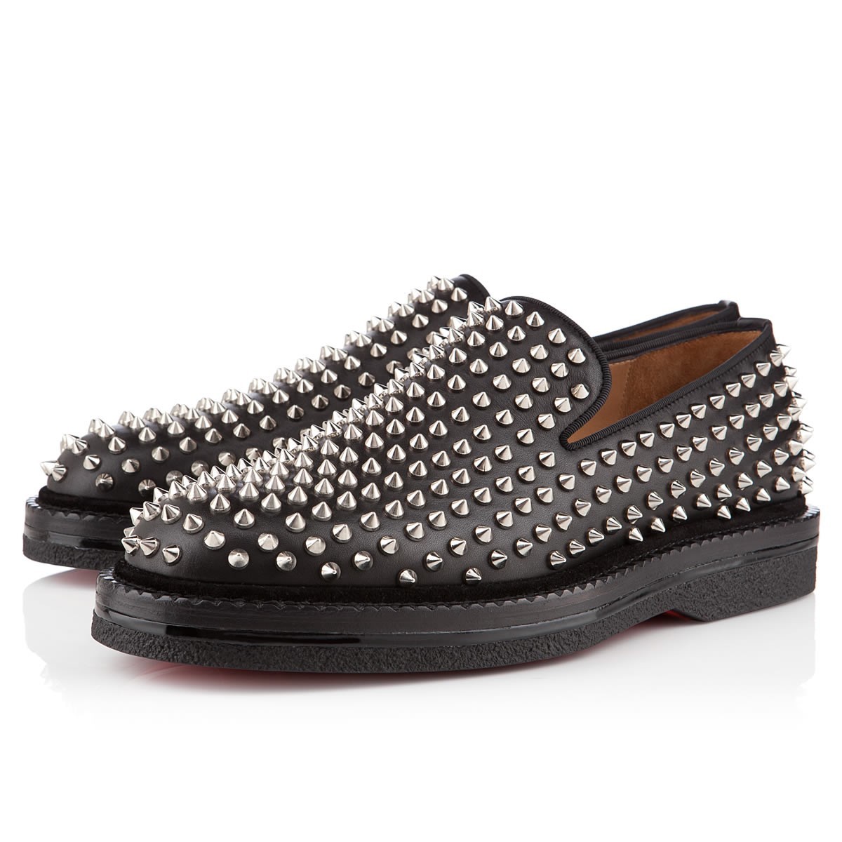 Replica Christian Louboutin Fred Au 14 Loafers Black/Silver Cheap Fake ...