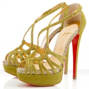 Replica Christian Louboutin Mignons 140mm Sandals Chartreuse Cheap Fake Shoes