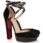 Replica Christian Louboutin La Favorita 140mm Sandals Black Cheap Fake Shoes