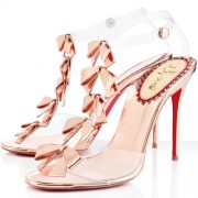 Replica Christian Louboutin Bow Bow 100mm Sandals Pink Cheap Fake Shoes