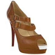 Replica Christian Louboutin Luly 140mm Mary Jane Pumps Brown Cheap Fake Shoes