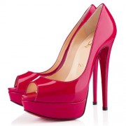 Replica Christian Louboutin Lady 140mm Peep Toe Pumps Pink Cheap Fake Shoes