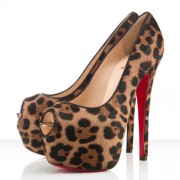 Replica Christian Louboutin Highness 160mm Peep Toe Pumps Leopard Cheap Fake Shoes