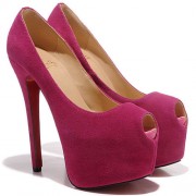 Replica Christian Louboutin Highness 160mm Peep Toe Pumps Pink Cheap Fake Shoes