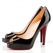 Replica Christian Louboutin Very Prive 120mm Peep Toe Pumps Black Cheap Fake Shoes