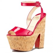 Replica Christian Louboutin Super Dombasle 140mm Wedges Red Cheap Fake Shoes