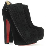 Replica Christian Louboutin 4A 160mm Ankle Boots Black Cheap Fake Shoes