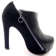 Replica Christian Louboutin 4A 120mm Ankle Boots Black Cheap Fake Shoes