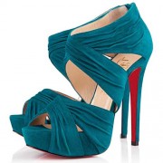 Replica Christian Louboutin Bandra 140mm Ankle Boots Caraibes Cheap Fake Shoes