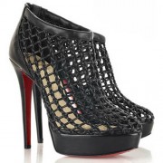Replica Christian Louboutin Coussin 140mm Ankle Boots Black Cheap Fake Shoes
